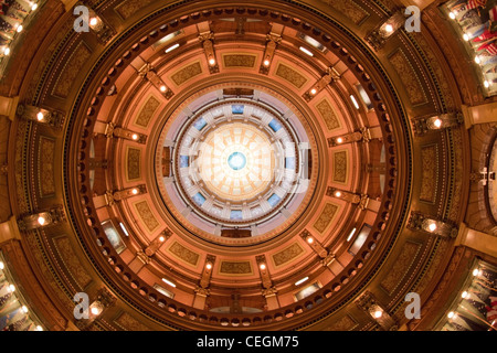 Rotunda e cupola della Michigan State Capitol Building, Lansing, Michigan, Stati Uniti d'America Foto Stock
