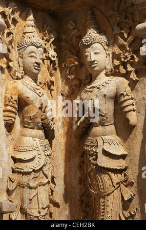 Elk208-1497v Thailandia Chiang Mai Wat Chet Yot, 1476, stucco figura Foto Stock