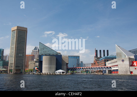 Maryland Baltimore. nazionale storico porto di Baltimore. Il National Aquarium di Baltimora al molo 4. Foto Stock