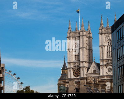 London eye Big Ben e altri bildings a Londra Foto Stock