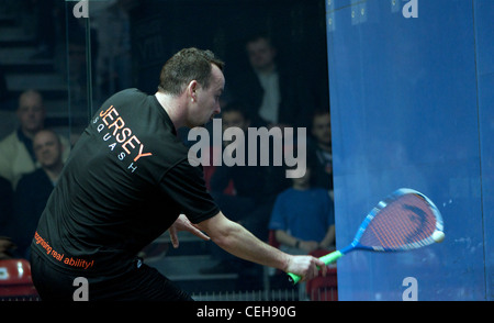 Nick Taylor ha vinto la Nazionale Campionato di Squash O35 titolo per il terzo anno consecutivo a Sportcity, Manchester 2012 Foto Stock