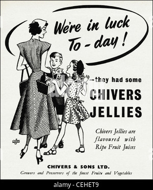 Annuncio originale negli anni Quaranta era pubblicità su riviste CHIVERS gelatine Foto Stock
