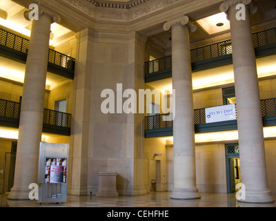 Gli hacker hanno messo un poster "Sì abbiamo fatto" nella lobby 7 del campus del Massachusetts Institute of Technology il 11/4/08 per celebrare la vittoria di Barack Obama nelle elezioni presidenziali del 2008. Foto Stock