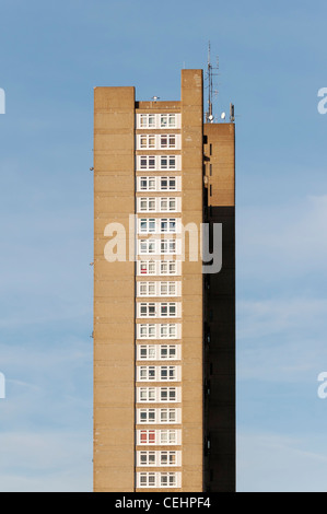 Trellick Tower, 31 piani con appartamenti blocco progettato in stile Brutalist da Erno Goldfinger, a nord di Kensington, London, England, Regno Unito Foto Stock