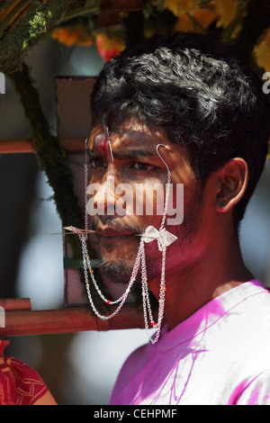 Portrait - festival indù di thaipusam cavadee Foto Stock
