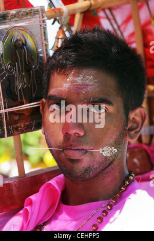 Portrait - festival indù di thaipusam cavadee Foto Stock