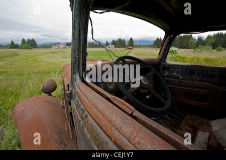 Abbandonato Ford Truck. L'Alaska. Stati Uniti d'America Foto Stock