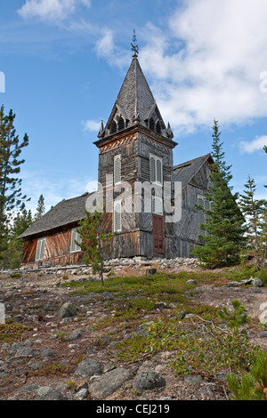 St Andrews chiesa di legno. Chilkoot Trail. Lake Bennett. British Columbia. Canada Foto Stock