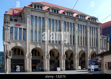 Art Nouveau department store al Demianiplatz di Goerlitz. Foto Stock