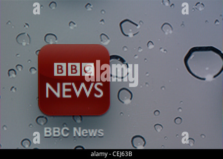 Close up icona per la BBC News app su un iPad Foto Stock