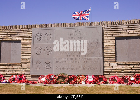 British Cimitero Militare di San Carlos, Isole Falkland per commemorare i morti britannici durante la guerra del 1982 con l'Argentina Foto Stock