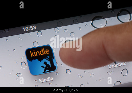 Close up icona per l'applicazione Kindle su un iPad Foto Stock