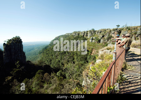 Belvedere sopra le montagne in Bourkes Luck,Graskop,Mpumalanga Foto Stock