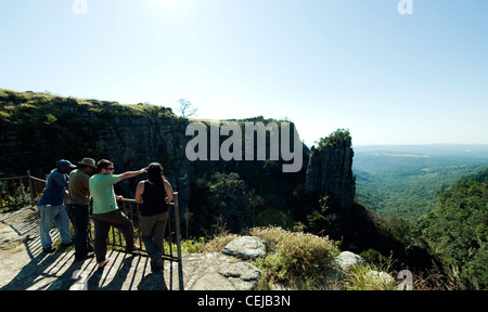 Belvedere sopra le montagne in Bourkes Luck,Graskop,Mpumalanga Foto Stock