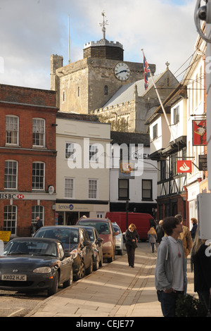 Romsey Hampshire. Un bel mercato inglese comune con una storica abbazia. Foto Stock