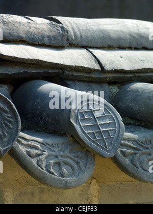 Dettaglio del tetto del Palazzo Changdeok Foto Stock