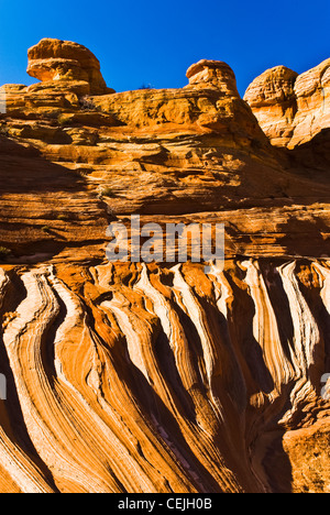 Il Wave è una roccia arenaria formazione situato negli Stati Uniti d'America nei pressi di Arizona e Utah confine. Foto Stock