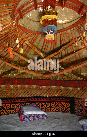 Un tradizionale yurt in Yangikasan, Uzbekistan Foto Stock