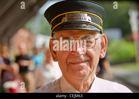 Un trainman nel New England. Foto Stock