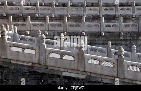 Marmo bianco Pareti terrazza Città Proibita di Pechino CINA Foto Stock