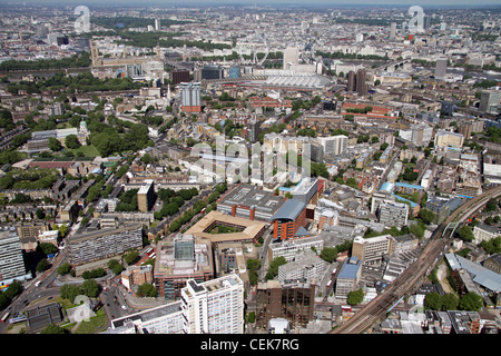 Immagine aerea della London South Bank University guardando a nord verso il Tamigi, Regno Unito Foto Stock