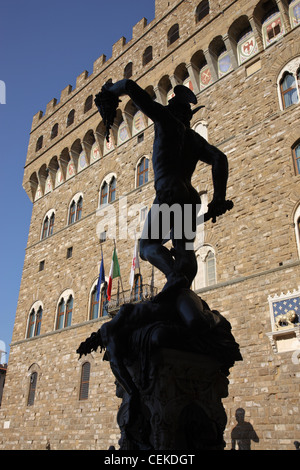 Piazza della Signoria Piazza della Signoria) piazza antistante il Palazzo della Signoria (noto anche il Palazzo Vecchio di Firenze vicino Foto Stock