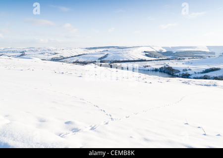 Scena di neve nel Pennines, West Yorkshire Foto Stock