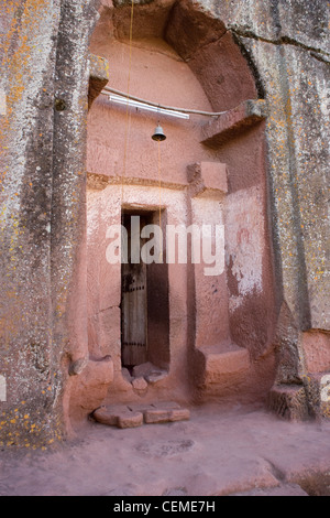 La casa di Gabriel e Rafael uno del sud gruppo orientale di roccia scavate chiese di Lalibela in Etiopia Foto Stock