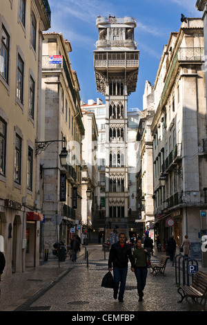 Elevador de Santa Justa, Lisbona, Portogallo. Foto Stock