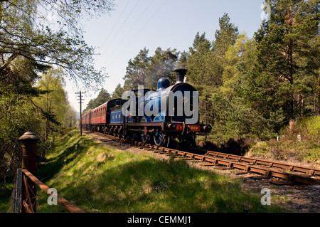Caledonian ferrovie locomotiva a vapore 812 class,jumbo,828, mcintosh 0-6-0,strathspey railway,highands,Scozia Scotland Foto Stock