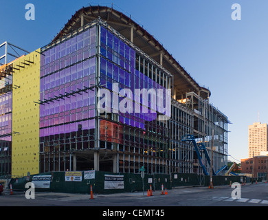 Il Laboratorio di media estensione sotto i lavori per la costruzione di un campus MIT Foto Stock