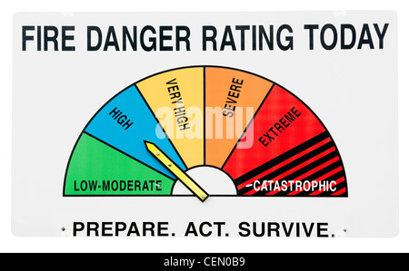 Pericolo di incendio avviso isolato di segno Foto Stock