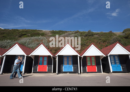 Inghilterra, Hampshire, Bournemouth Beach Capanne Foto Stock