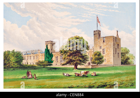 Il Castello di Sudeley Winchcombe Gloucestershire Inghilterra bovini torretta di vacca Foto Stock