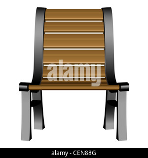 3D sedia da giardino contro uno sfondo bianco, astratto arte vettoriale illustrazione Foto Stock