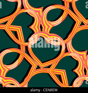 Cuori seamless pattern, abstract texture arte vettoriale illustrazione Foto Stock