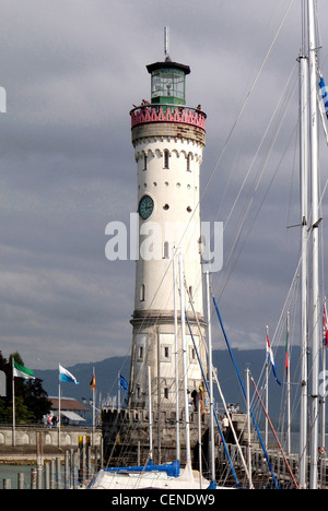 Nuovo faro di Lindau sul Lago di Costanza. Foto Stock