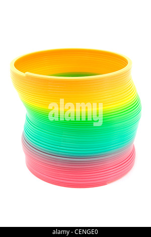 Molla Slinky toy isolato su bianco. Rainbow giocattolo a molla Foto stock -  Alamy