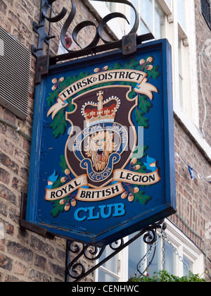Segno per il Thirsk e distretto Royal British Legion ex uomini di servizio's club Foto Stock