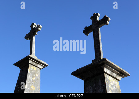 A Lisbona il più grande cimitero, Cemiterio dos Prazeres (cimitero di piaceri). Foto Stock