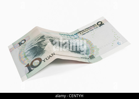 Lato posteriore del 10 yuan bill. Il renminbi, la valuta cinese, è stato introdotto nel 1949 dopo la fondazione della Repubblica popolare cinese. Foto Stock
