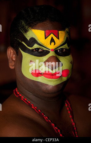 Kathakali interprete nel Kerala, India Foto Stock