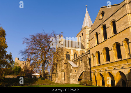 Rochester Cathedral in Rochester, Kent, Regno Unito Foto Stock