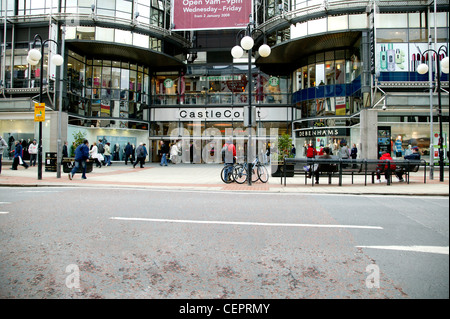 Esterno dell'ingresso: Castlecourt shopping centre a Belfast. Foto Stock