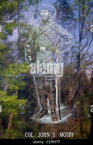 Un'immagine dell'esercito confederato il colonnello John Singleton Mosby a Stonewall Giardini Della Memoria cimitero il principe William County VA Foto Stock