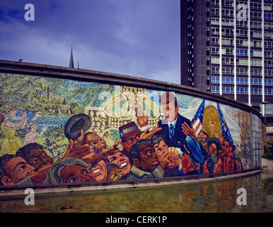 Una vista al Kennedy Memorial a mosaico. Foto Stock