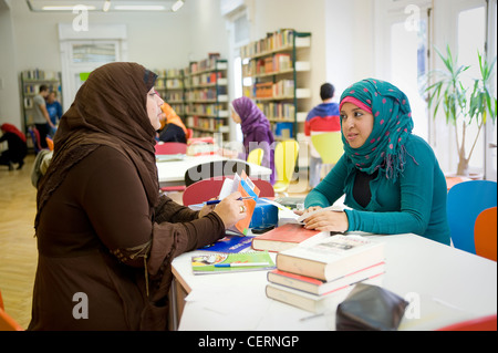 La biblioteca del tedesco Goethe Institute, una cultura e una lingua istituto è frequentato da molti studenti egiziano di studio. Foto Stock