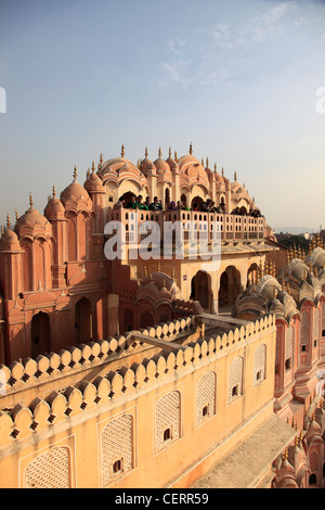India Rajasthan, Jaipur, Hawa Mahal, Palazzo dei venti, Foto Stock