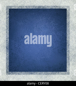 Sfondo blu con cornice bianca e un sacco di texture, blu e bianco design layout Foto Stock