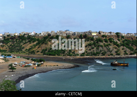 Piew dal pianoro di Praia, Santiago, Isole di Capo Verde, Africa Foto Stock